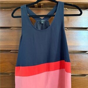 Ann Taylor Navy and Red Colorblock Tank Top